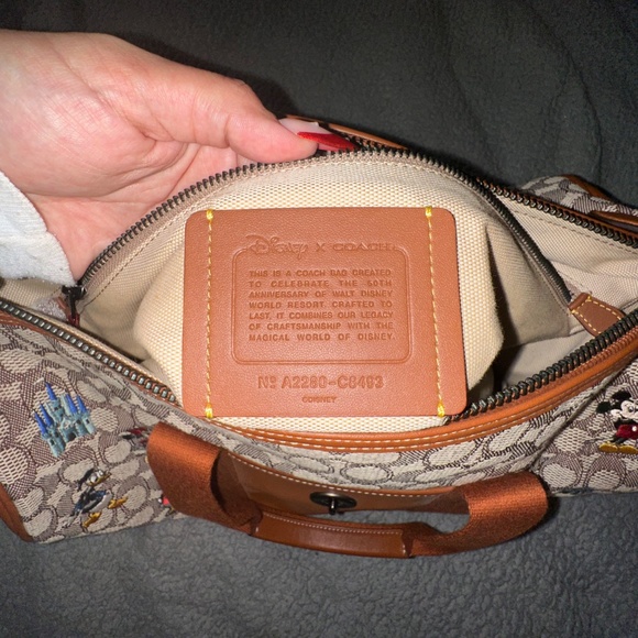 Disney X Coach Duffle In Signature Textile Jacquard With Mickey Mouse And Friend - Picture 13 of 14